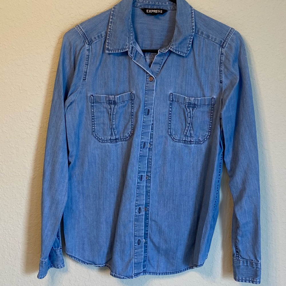 Denim Button Down Top